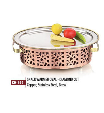 Snack Warmer Oval Diamond Cut